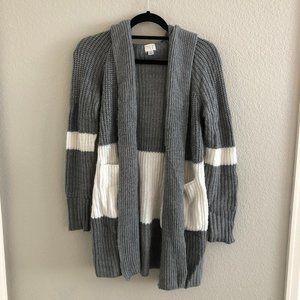 Grey and White Cardigan